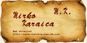 Mirko Karaica vizit kartica